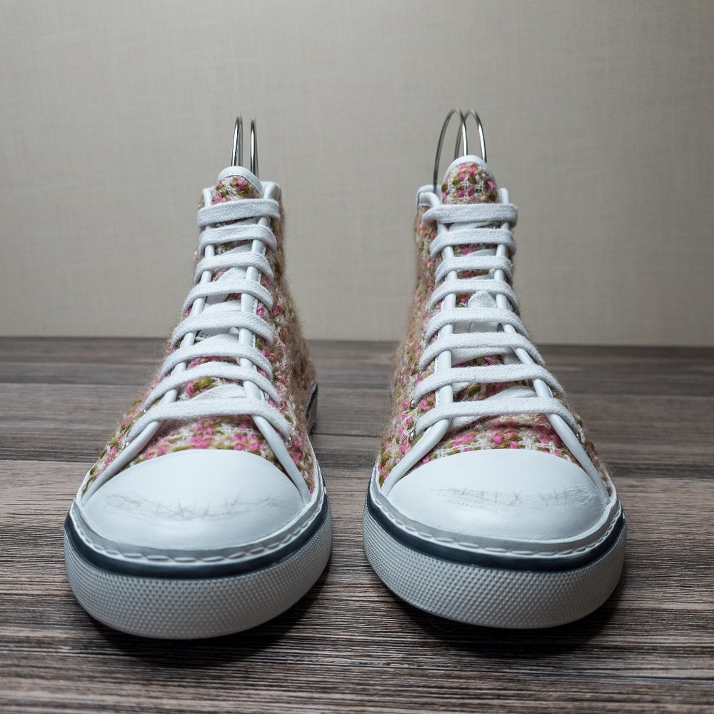 YSL Malibu Mid-Top Sneakers in Tweed